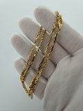 20" 14K Yellow Gold Fancy Rounded Box Link 3.3mm 9.17g