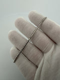 7.5" 14K White Gold Rounded Box 2.5mm 3.0g