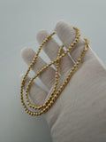 22" 10K Yellow Gold Diamond Cut Moon Bead Chain 4mm 11.0g