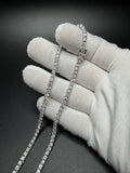 16" Silver 9ctw Moissanite Tennis Chain 3mm 20.1g