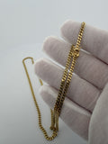 22" 14K Yellow Gold Cuban 3mm 16.08g