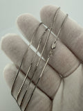 22" 14K White Gold Box Chain 1mm 4.7g