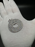 18" 11ctw Moissanite Silver Tennis Chain 2mm 16.5g