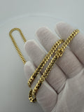 22" 14K Yellow Gold Cuban 5mm 43.9g