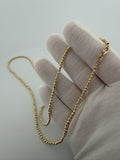 24" 10K Diamond Cut Moon Bead Chain 3mm 10.5g