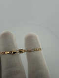 6 inch 3mm Figaro baby ID bracelet in 14K yellow and rose gold, 3.2g, view 6 - Ott Family Jewelry