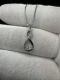 24" 14k White Gold Box Chain & 3/4" Infinity Pendant 1/5ctw Natural Diamonds 4.4g