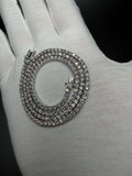 18" Silver 11ctw VS/VVS Lab Diamond Tennis Chain 3mm 21.1g