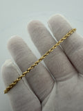 8" 14K Yellow Gold Rope Bracelet 3mm 6.2g