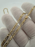 24" 14k Yellow Gold Figaro 3.3mm 8.83g