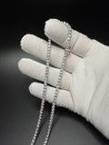 24" Silver 22ctw Moissanite Tennis Chain 3mm 28.0g