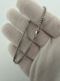7.5" 14K White Gold Rounded Box 2.5mm 3.0g