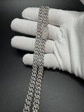 22 inch 8mm 16.5ctw VS/VVS lab diamond Cuban chain in sterling silver, 48.5g, view 7 - Ott Family Jewelry