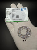 17" 14k White Gold 9.97ctw E-F VS Lab Diamond Tennis Chain EGL Certified 2.8mm 14.81g
