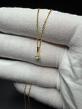 18" Gold over Silver Chain 1/4ctw Pear Lab Diamond Solitaire Pendant 1.3g