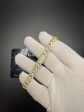 8mm Moissanite Cuban Bracelet, 4.9ctw D VVS1, GRA Certified, Gold Over 925 Silver, 8" (23.1g)