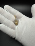 1.5" 10K Yellow Gold Lion 1ctw Natural Diamond Pendant 5.5mm Bail 3.71g
