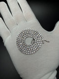 20" Silver 15ctw Moissanite Tennis Chain 3mm 25.0g