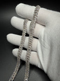 22" Silver 15ctw VS/VVS Lab Diamond Cuban Chain 8mm 52.0g