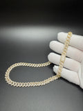 8mm Moissanite Cuban Chain, 11.35ctw D VVS1, Gold Over 925 Silver, 18" (52.1g)