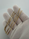 18" 14K Yellow Gold Box Chain 1.5mm 6.65g