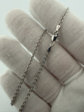 20" 14k White Gold Cable Chain 2mm 3.0g