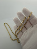 24" 14K Yellow Gold Rope Chain 3.7mm 8.3g