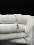 14k White Gold 1ct VS/VVS Lab Diamond Solitaire Pendant with Diamond Bail .8g