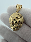 1.5" 14K Yellow Gold Lion Pendant 6.7mm Bail 5.55g