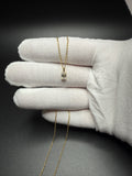 18" Gold over Silver Chain 1/2ct Emerald Lab Diamond Solitaire Pendant 1.5g