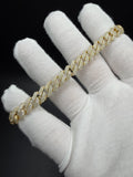 8mm Moissanite Cuban Bracelet, 5.5ctw D VVS1, GRA Certified, Gold Over 925 Silver, 9" (25.9g)