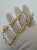 24" 10K Diamond Cut Moon Bead Chain 3mm 10.5g