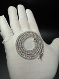 22" Silver 18ctw VS/VVS Lab Diamond Tennis Chain 3.5mm 32.5g