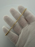 9" 14K Yellow Gold Rounded Cut Moon Bead 3mm 6.25g