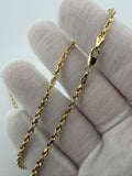 20" 14k Yellow Gold Rope Chain 3mm 3.7g