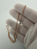 16" 14K Rose Gold Diamond Cut Moon Bead 2mm 5.3g
