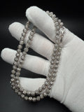 22" 14K White Gold Diamond Cut Moon Bead 6mm 39.6g