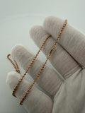 16" 14K Rose Gold Diamond Cut Moon Bead 2mm 5.02g