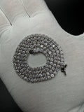 18" Silver 11ctw Moissanite Tennis Chain 3mm 21.5g