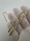 24" 14k Yellow Gold Rounded Box 2.5mm 8.56g