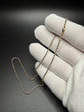 16" 14K Two-Tone Dia Cut Moon Bead 2mm 4.6g