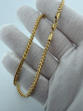 22" 14K Yellow Gold Foxtail Franco 3mm 10.65g