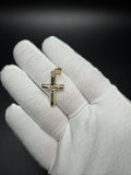 1.25" 14K two-tone gold square cross / crucifix pendant, 1.4g – Ott Family Jewelry (7)