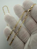 22 inch 2.5mm Figaro chain in 14K yellow gold, 4.7g, view 7 - Ott Family Jewelry