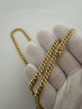 22 inch 5mm semi-solid Cuban link chain in 14K yellow gold, 18.03g, view 7 - Ott Family Jewelry