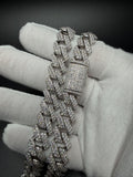 20" 12mm silver moissanite Cuban chain, 26.21ctw D VVS1, 109.4g – Ott Family Jewelry (7)