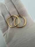 30mm x 3mm hoop earrings in 14K yellow gold, 2.4g, view 7 - Ott Family Jewelry