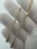 24" 14k Yellow Gold Puffed Mariner 3mm 5.93g