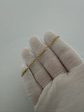 7" 14K Yellow Gold Rope Bracelet 2.5mm 3.42g