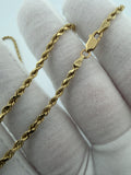 24" 14k Yellow Gold Rope 2.6mm 15.1g